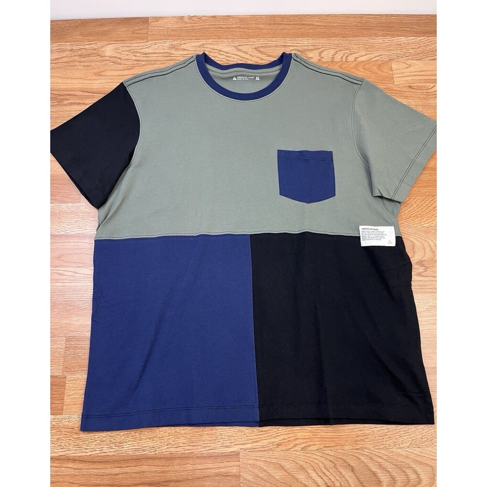 American Giant Heavyweight Pocket Tee Men's‎ Size XL Colorblock NEW
